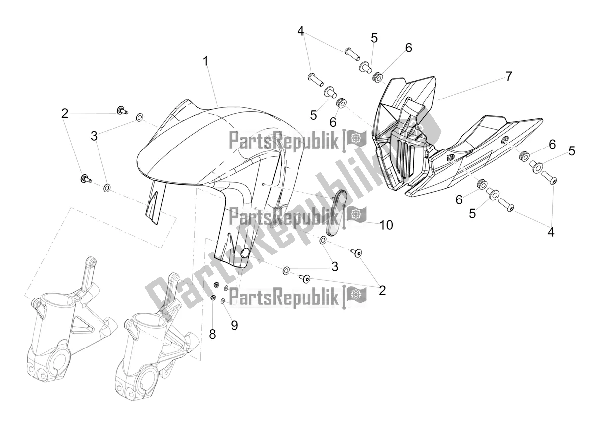 Tutte le parti per il Parafango Anteriore-colonna del Aprilia Shiver 900 2019