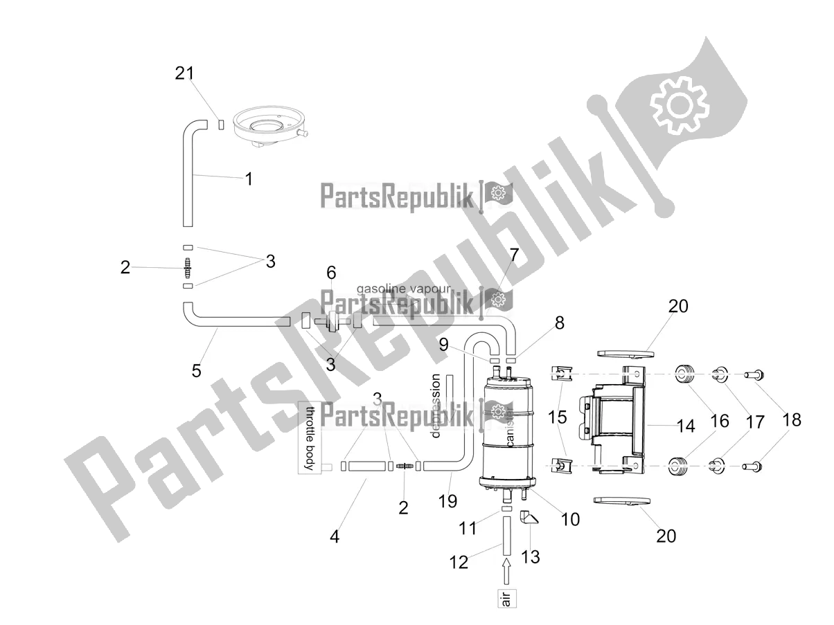 Todas las partes para Sistema De Recuperación De Vapor De Combustible de Aprilia Shiver 900 2019