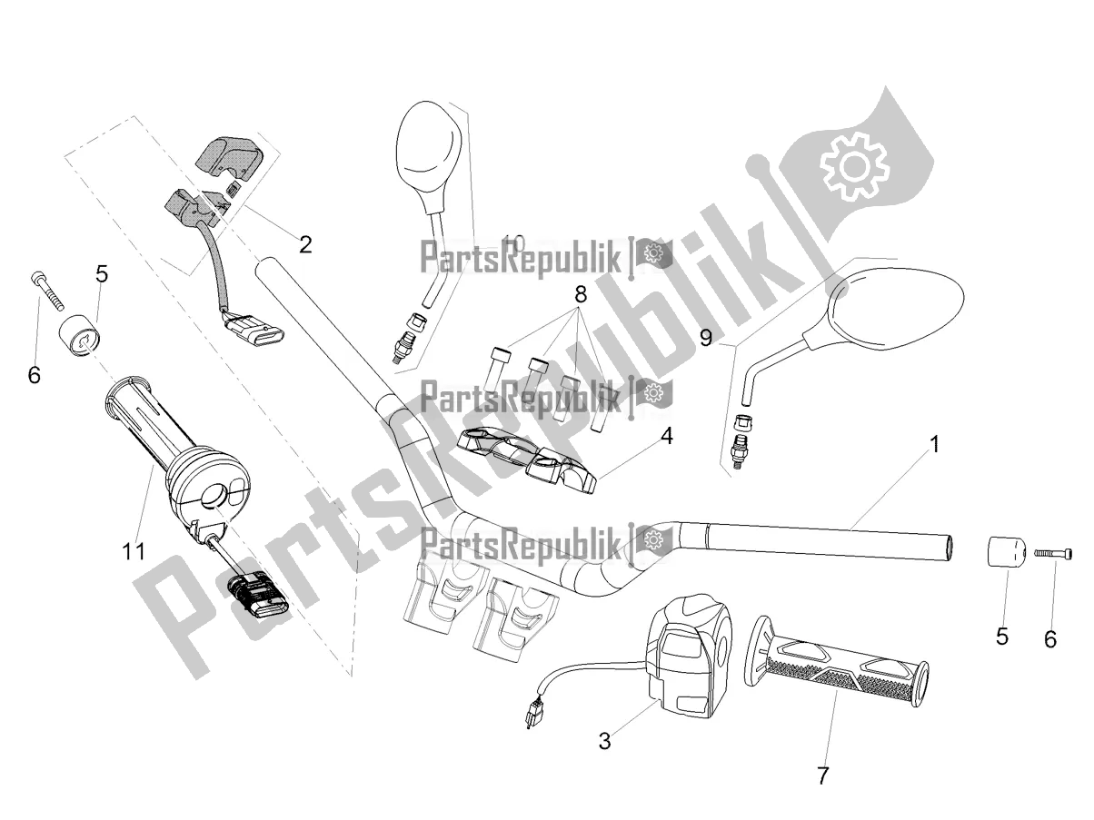All parts for the Handlebar - Controls of the Aprilia Shiver 900 2019