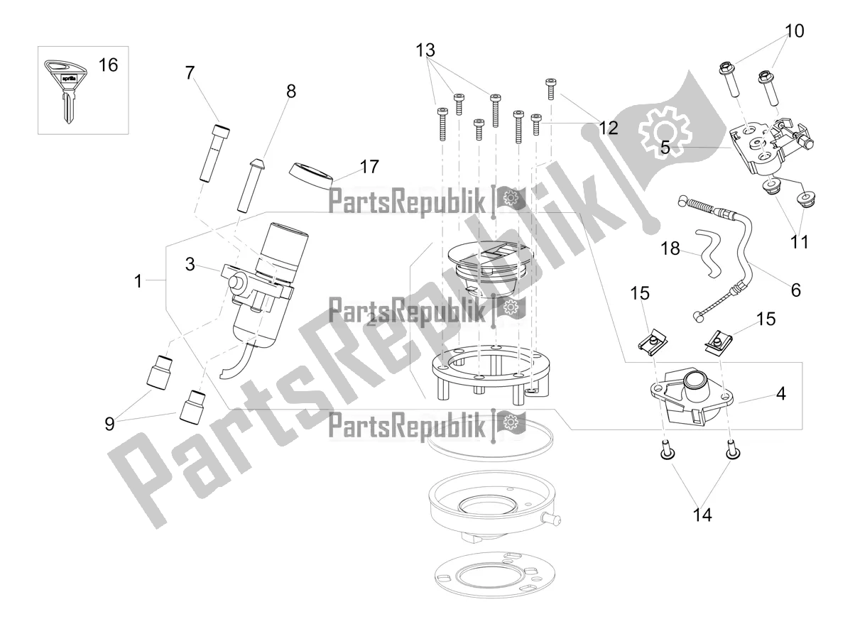 All parts for the Locks of the Aprilia Shiver 900 2019