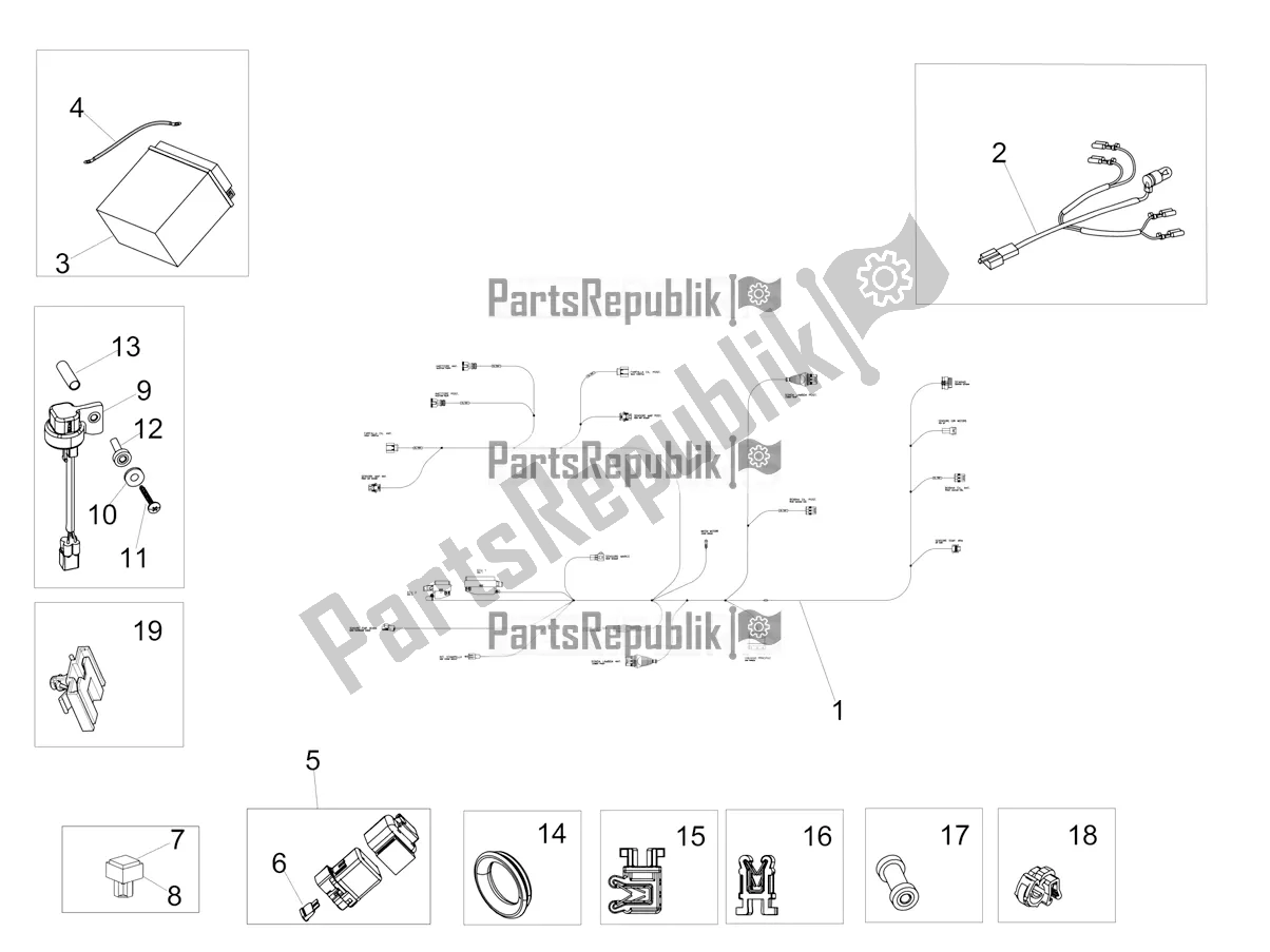 All parts for the Rear Electrical System of the Aprilia Shiver 900 2019