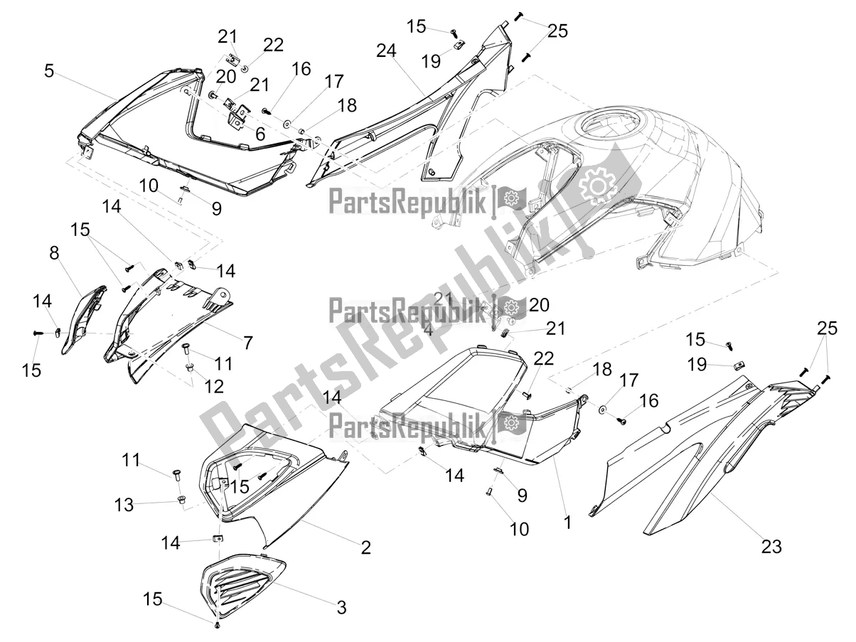 Tutte le parti per il Carenatura Laterale del Aprilia Shiver 900 2019