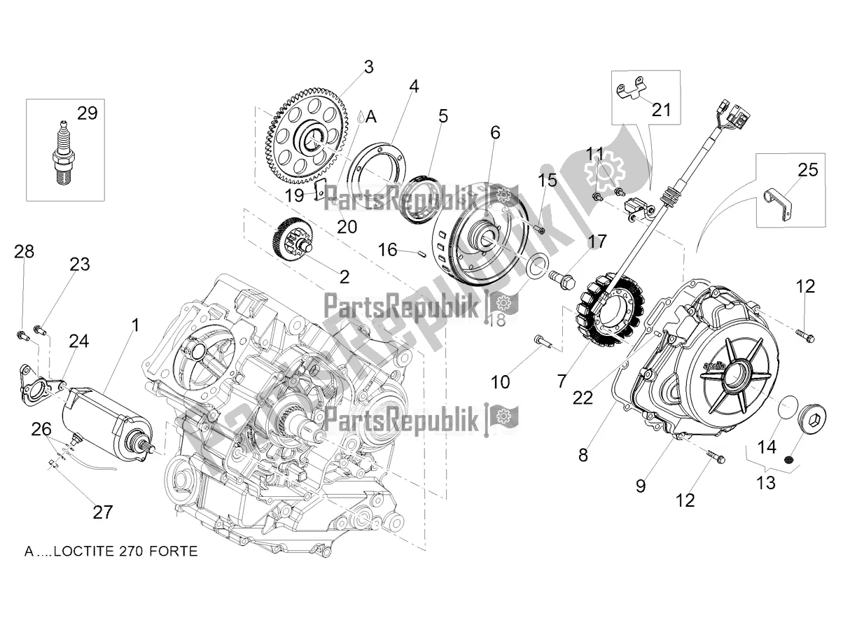 Alle onderdelen voor de Cdi Magneto Montage / Ontstekingsunit van de Aprilia Shiver 900 ABS 2020