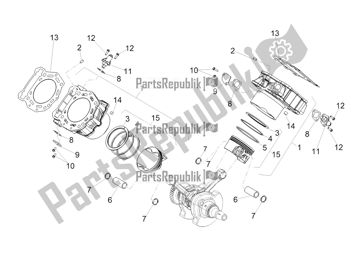 All parts for the Cylinder - Piston of the Aprilia Shiver 900 ABS 2020