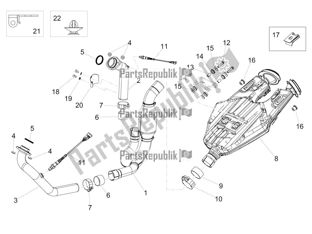 Tutte le parti per il Tubo Di Scarico del Aprilia Shiver 900 ABS 2020