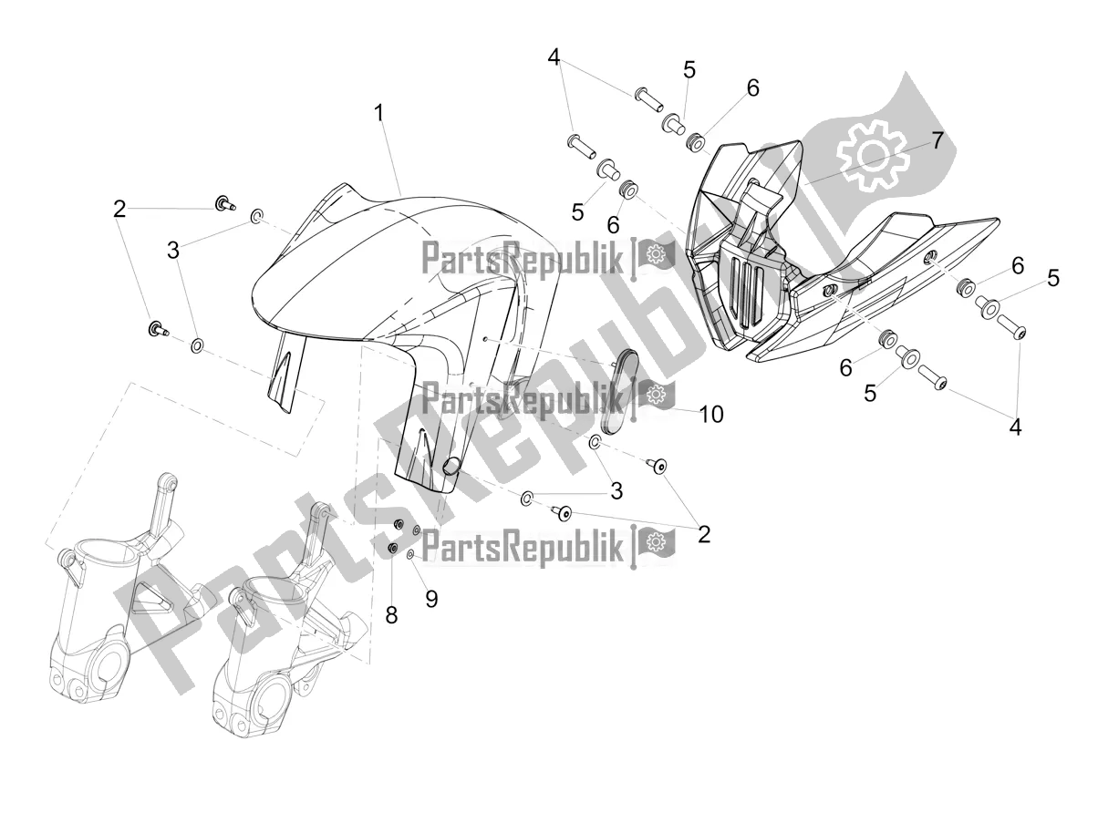 Tutte le parti per il Parafango Anteriore-colonna del Aprilia Shiver 900 ABS 2020