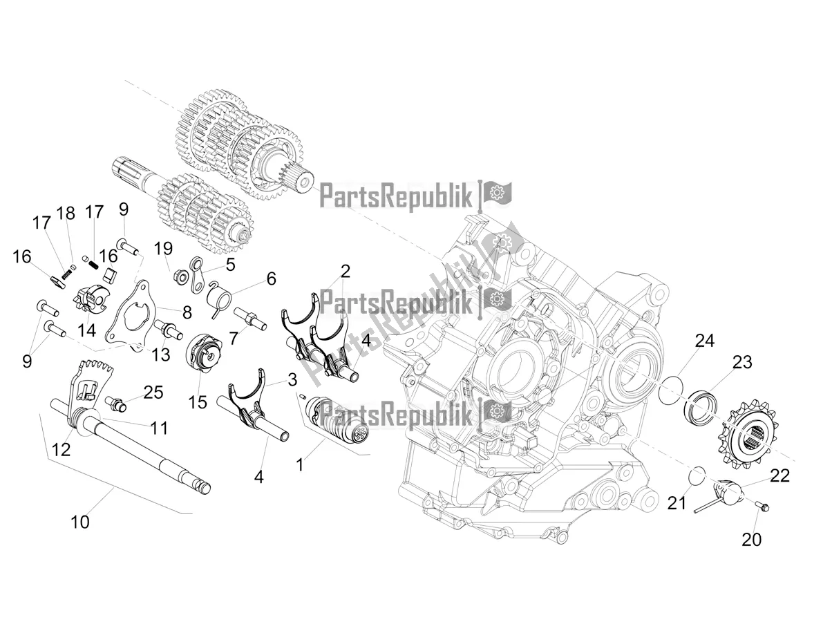 Alle Teile für das Getriebe / Wählhebel / Schaltnocken des Aprilia Shiver 900 ABS 2020