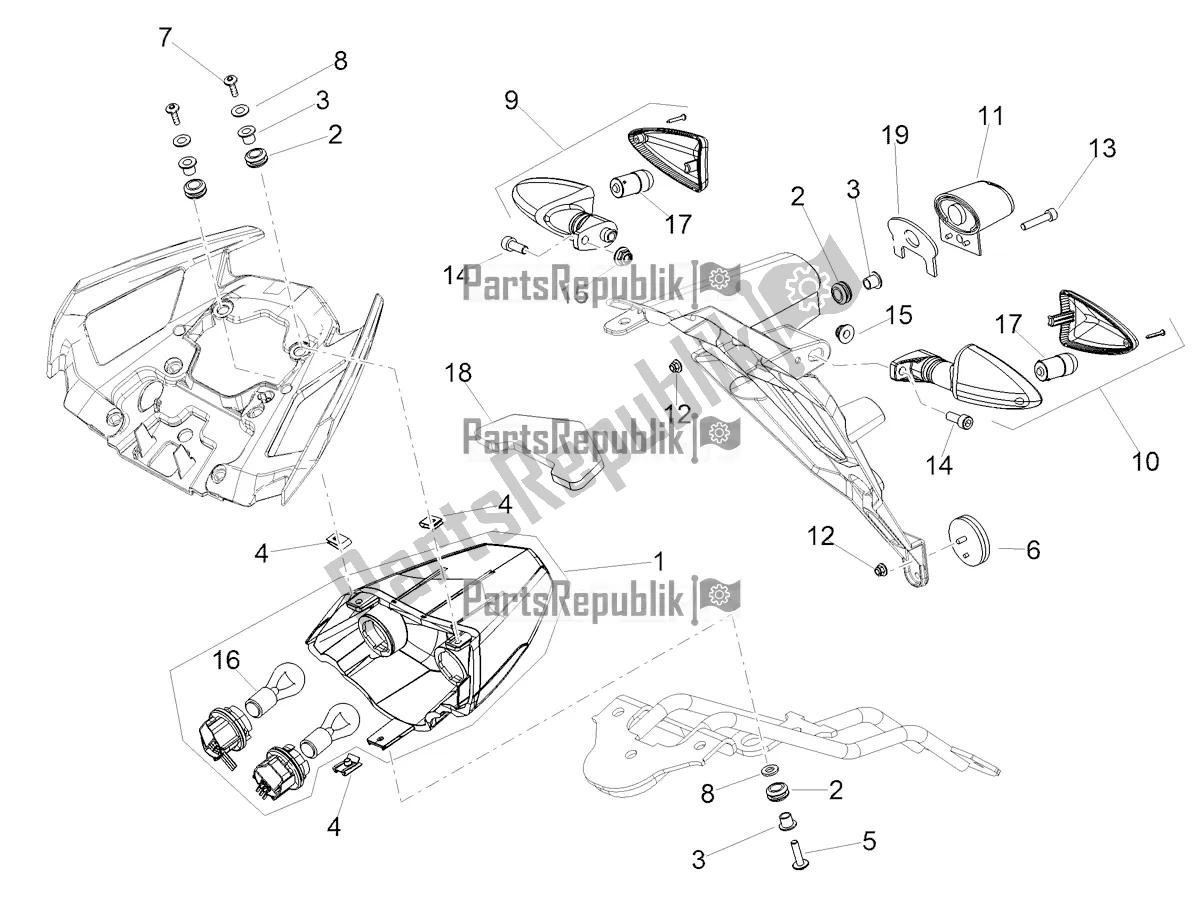 Alle Teile für das Rücklichter des Aprilia Shiver 900 ABS 2020