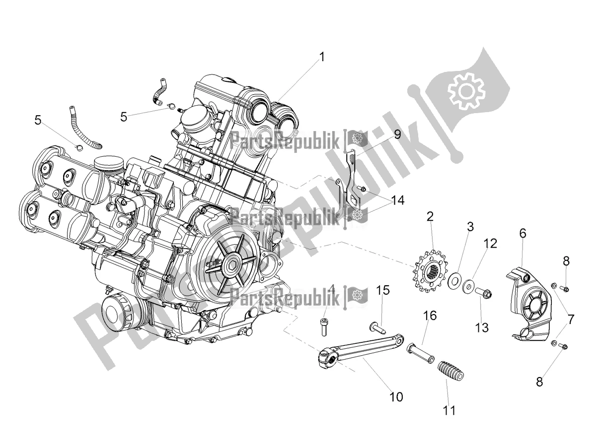 Alle onderdelen voor de Motor-completerende Deel-hendel van de Aprilia Shiver 900 ABS 2021