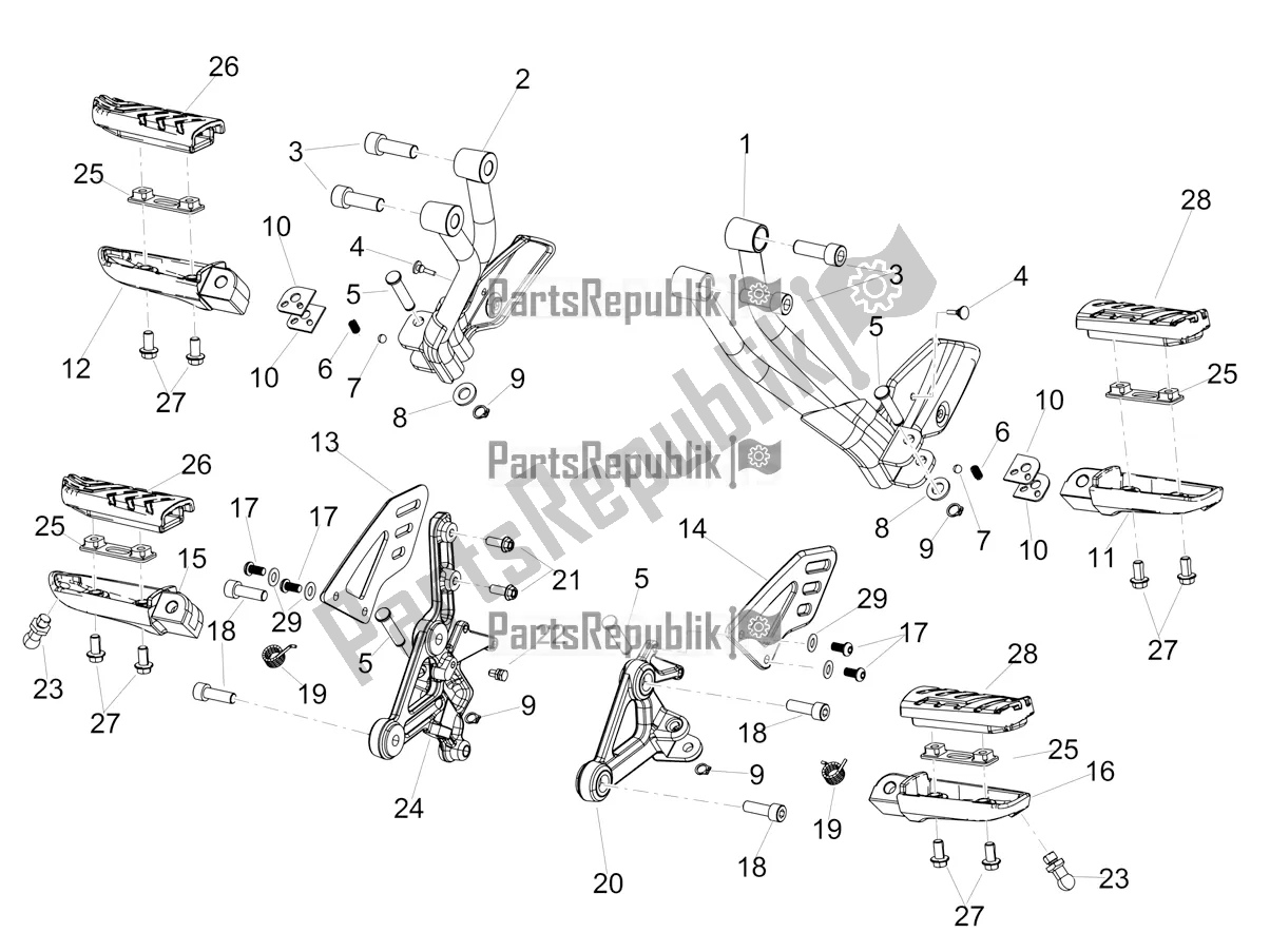 Toutes les pièces pour le Repose-pieds du Aprilia Shiver 900 ABS 2021