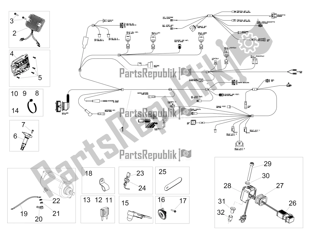 Tutte le parti per il Impianto Elettrico Anteriore del Aprilia Shiver 900 ABS 2021