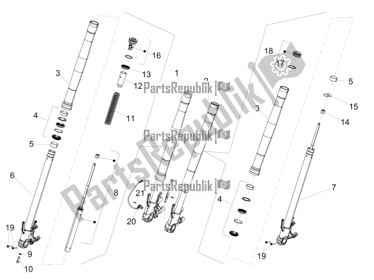 Toutes les pièces pour le Fourche Avant Kayaba du Aprilia Shiver 900 ABS 2021