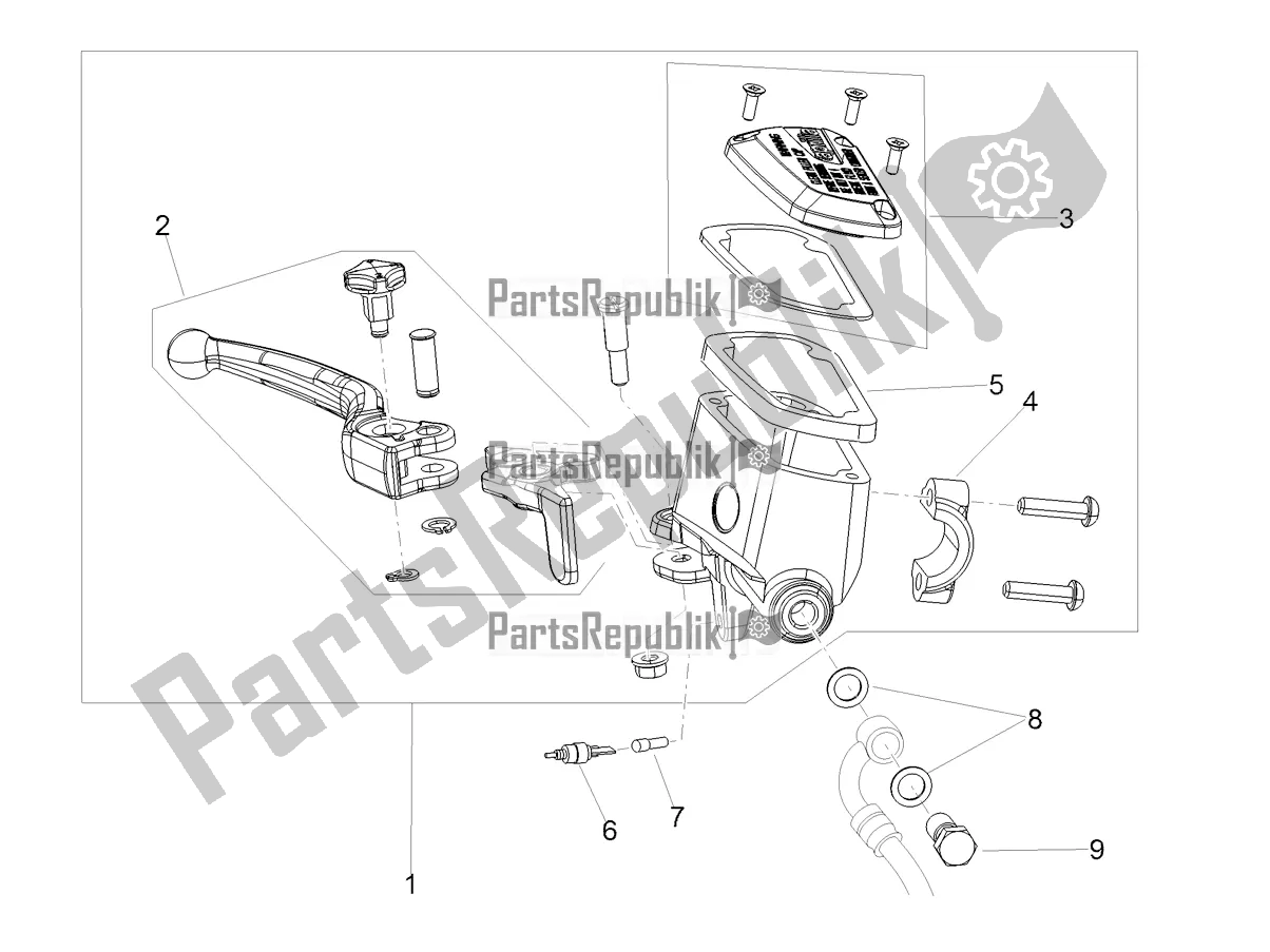 Alle onderdelen voor de Voorste Hoofdcilinder van de Aprilia Shiver 900 ABS 2021