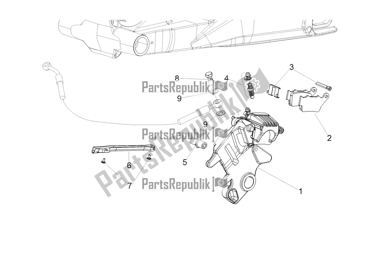 All parts for the Rear Brake Caliper of the Aprilia Shiver 900 ABS 2021