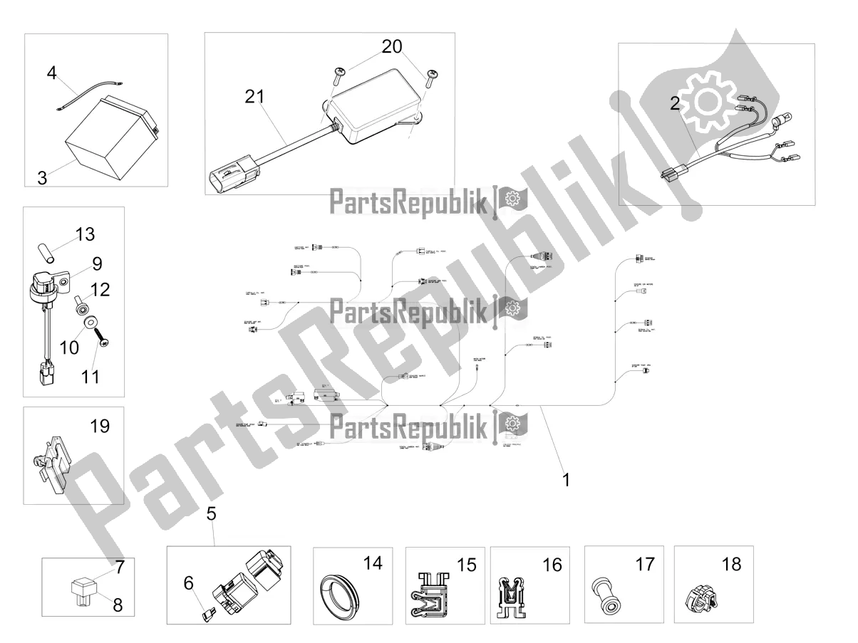 Tutte le parti per il Impianto Elettrico Posteriore del Aprilia Shiver 900 ABS 2021