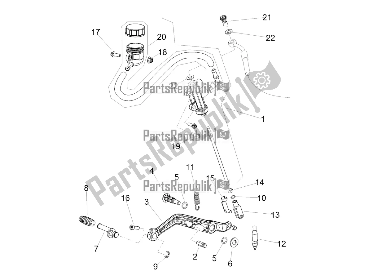 Tutte le parti per il Pompa Freno Posteriore del Aprilia Shiver 900 ABS 2021