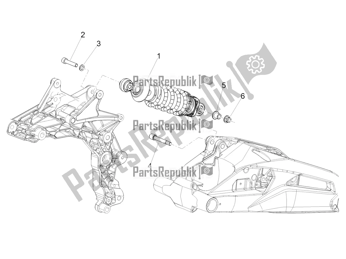 All parts for the Shock Absorber of the Aprilia Shiver 900 ABS 2021