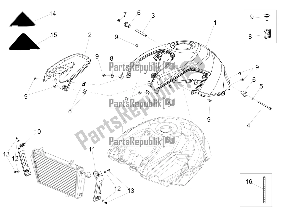 Tutte le parti per il Coperchio Del Serbatoio del Aprilia Shiver 900 ABS 2021