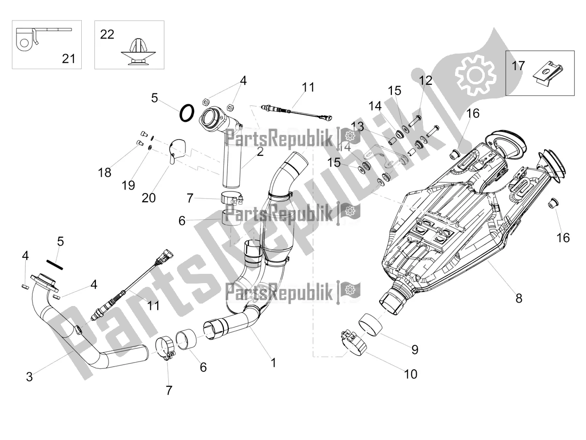 Tutte le parti per il Tubo Di Scarico del Aprilia Shiver 900 ABS 2022