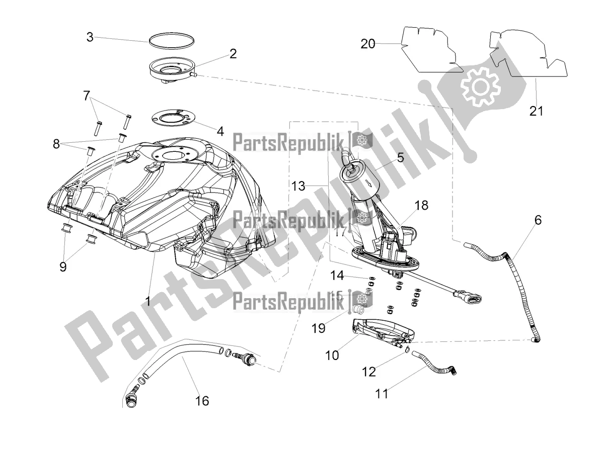 Tutte le parti per il Serbatoio Di Carburante del Aprilia Shiver 900 ABS 2022