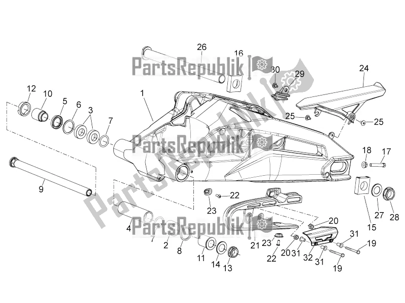 Toutes les pièces pour le Bras Oscillant du Aprilia Shiver 900 ABS 2022