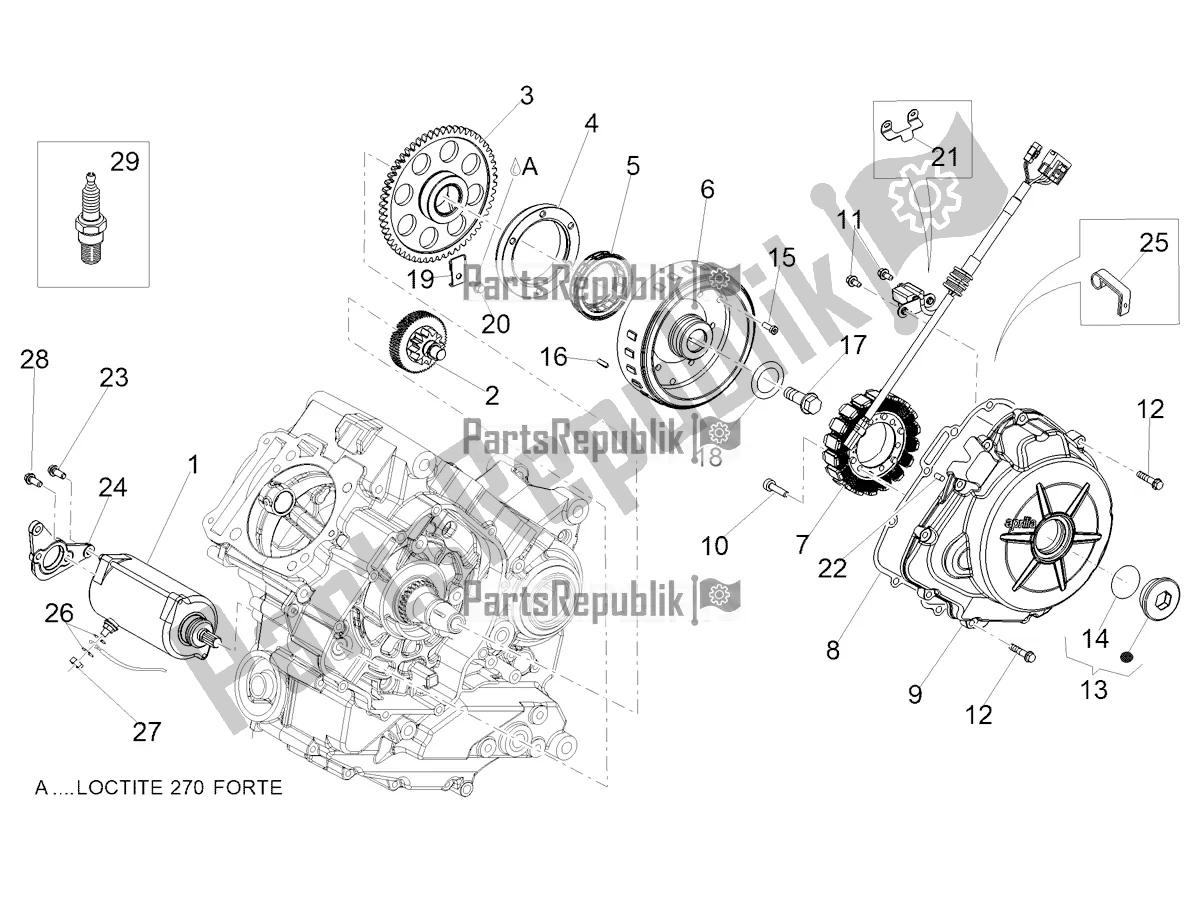 Tutte le parti per il Cdi Magneto Assy / Unità Di Accensione del Aprilia Shiver 900 ABS Apac 2019