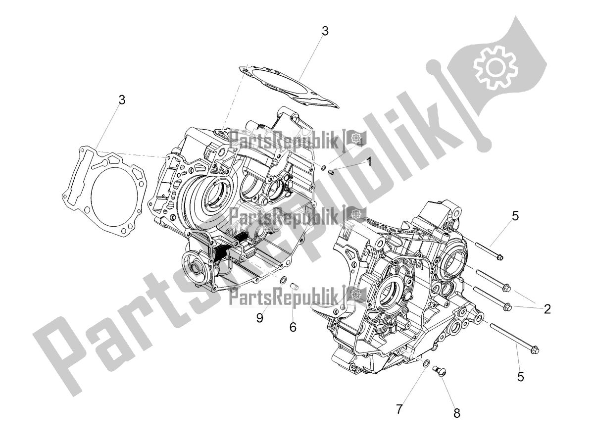 All parts for the Crankcases I of the Aprilia Shiver 900 ABS Apac 2019