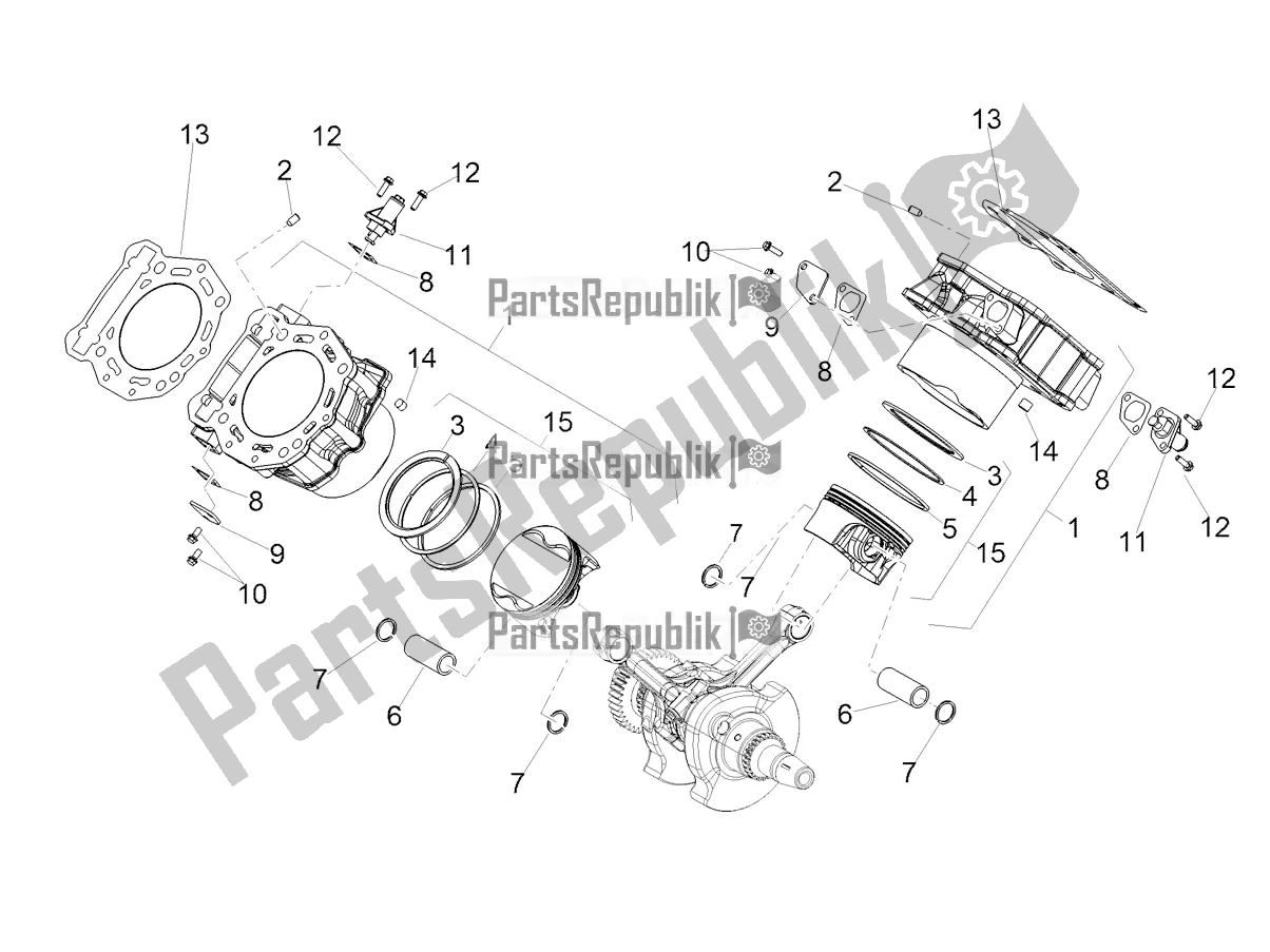 Todas as partes de Cilindro - Pistão do Aprilia Shiver 900 ABS Apac 2019