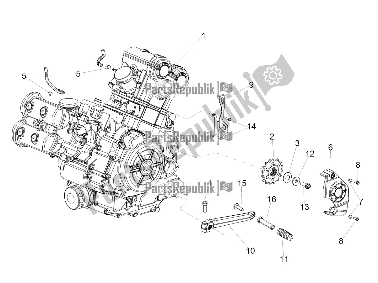 Alle onderdelen voor de Motor-completerende Deel-hendel van de Aprilia Shiver 900 ABS Apac 2019