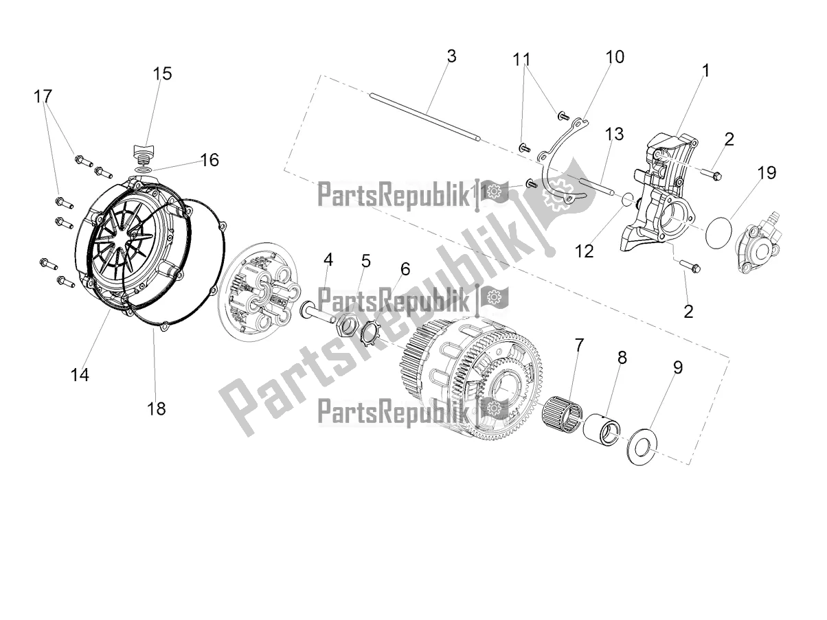 Alle onderdelen voor de Koppelingsdeksel van de Aprilia Shiver 900 ABS Apac 2020
