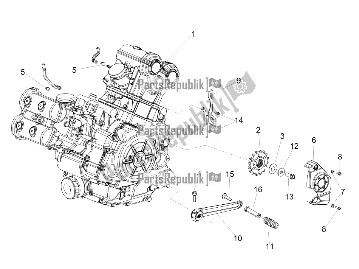 Alle onderdelen voor de Motor-completerende Deel-hendel van de Aprilia Shiver 900 ABS Apac 2020