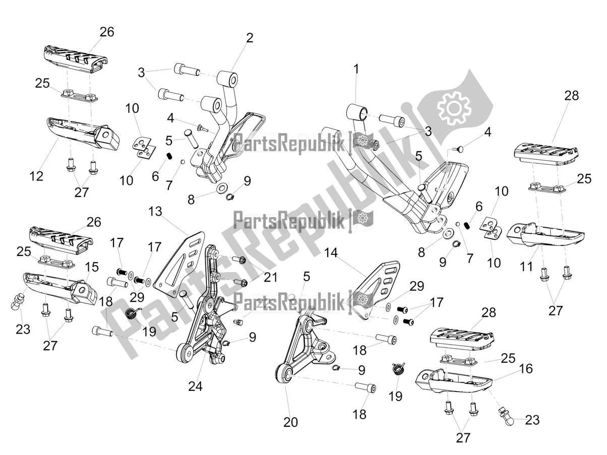 Todas las partes para Reposapiés de Aprilia Shiver 900 ABS Apac 2020