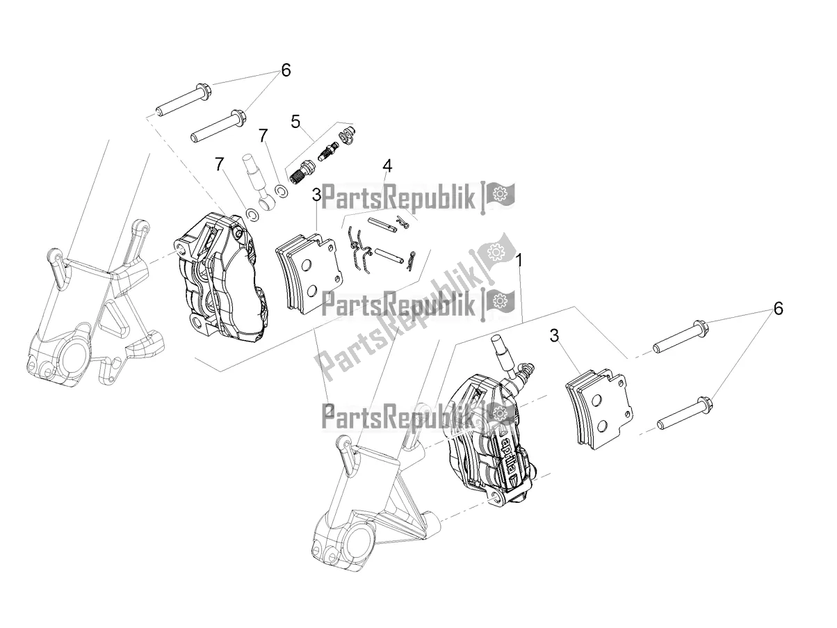 Tutte le parti per il Pinza Freno Anteriore del Aprilia Shiver 900 ABS Apac 2020