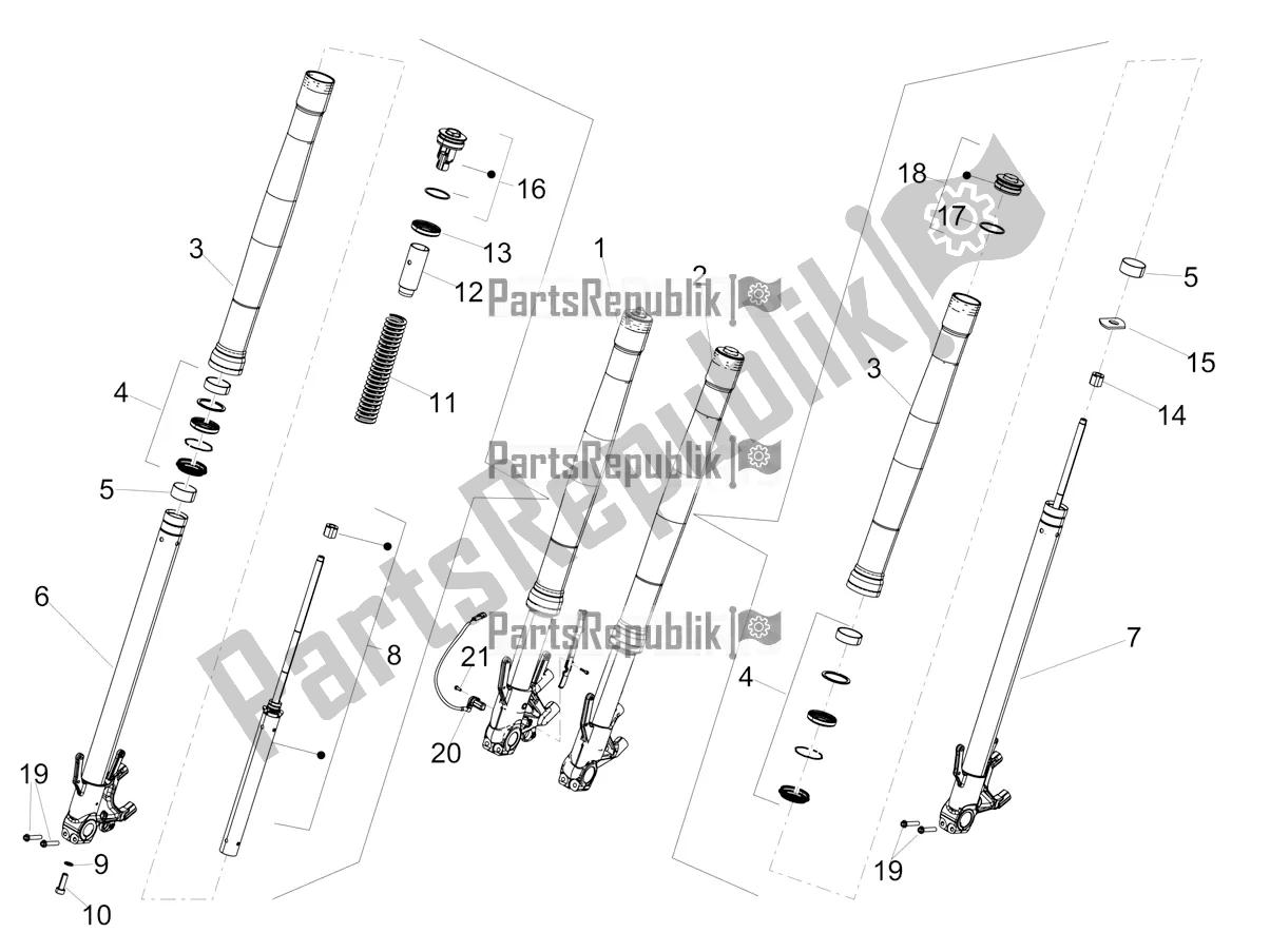 Tutte le parti per il Forcella Anteriore Kayaba del Aprilia Shiver 900 ABS Apac 2020