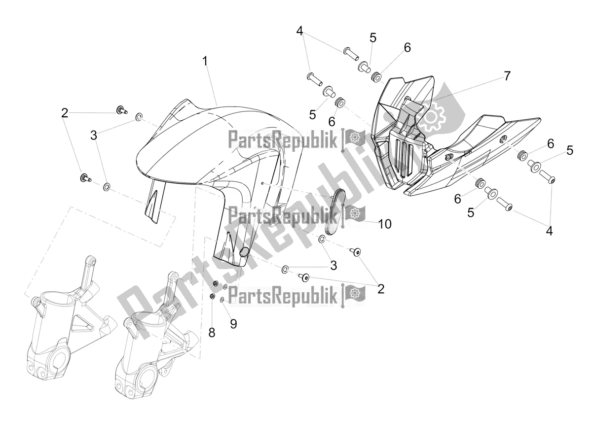 Tutte le parti per il Parafango Anteriore-colonna del Aprilia Shiver 900 ABS Apac 2020