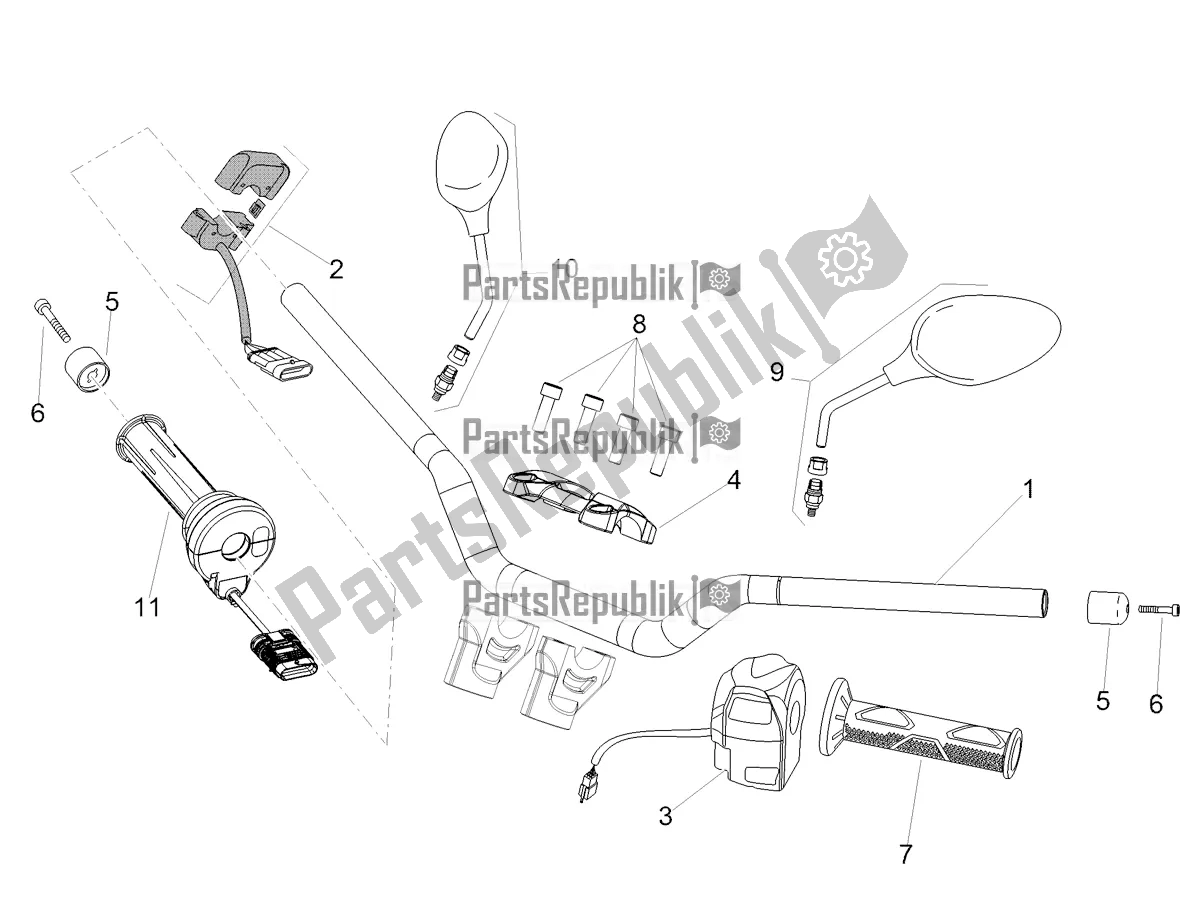 Tutte le parti per il Manubrio - Comandi del Aprilia Shiver 900 ABS Apac 2020