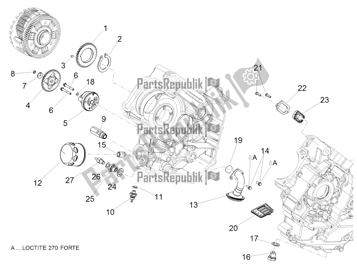 All parts for the Lubrication of the Aprilia Shiver 900 ABS Apac 2020