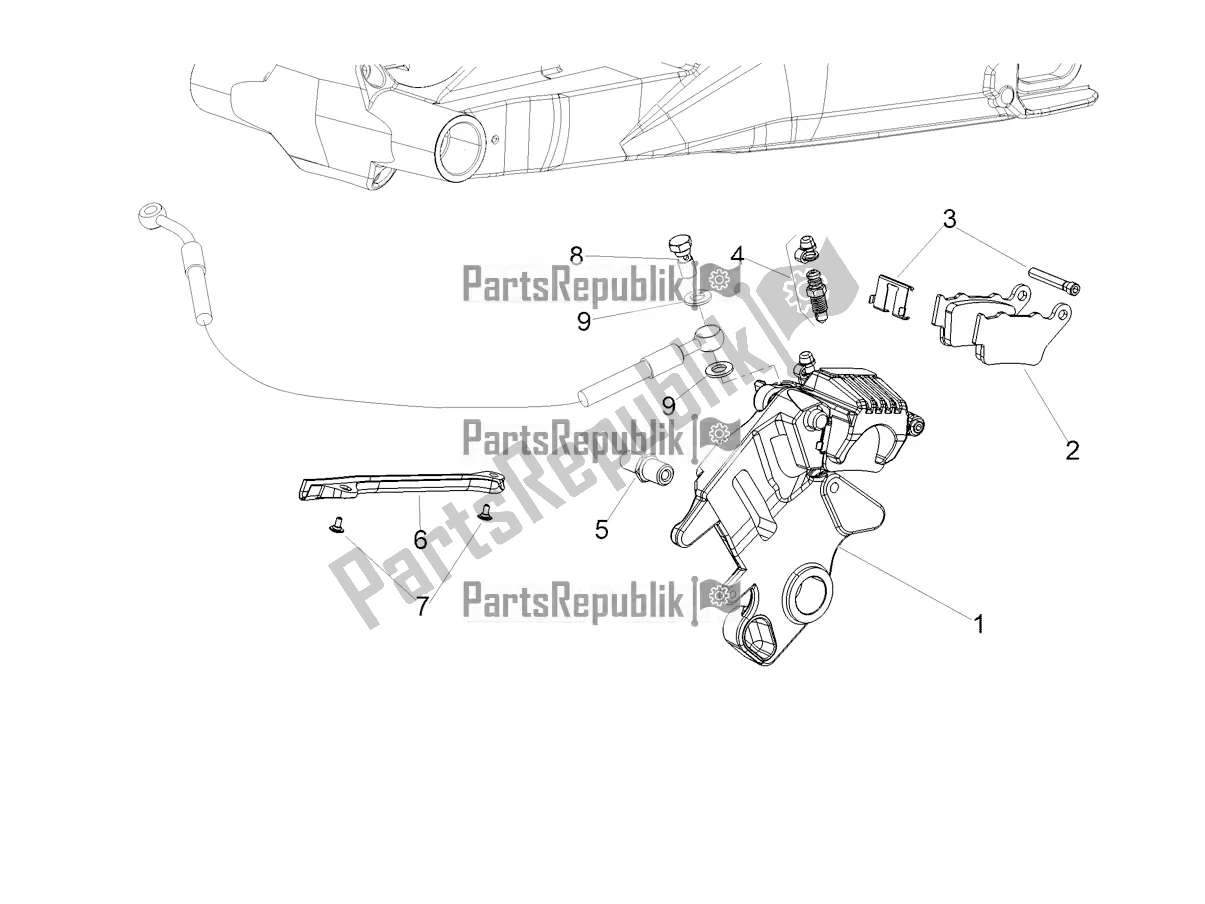 All parts for the Rear Brake Caliper of the Aprilia Shiver 900 ABS Apac 2020