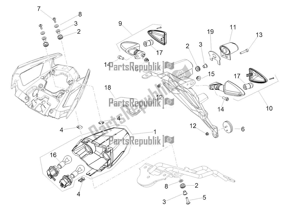 Tutte le parti per il Luci Posteriori del Aprilia Shiver 900 ABS Apac 2020
