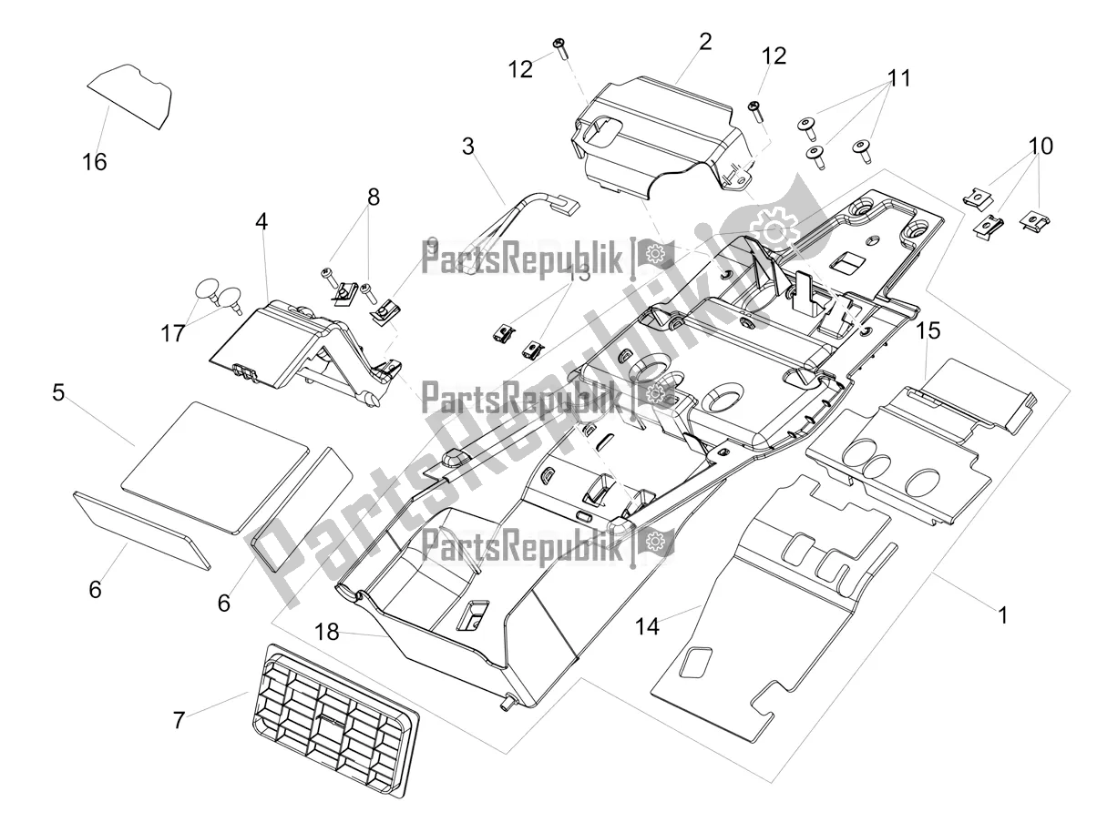 All parts for the Saddle Compartment of the Aprilia Shiver 900 ABS Apac 2020
