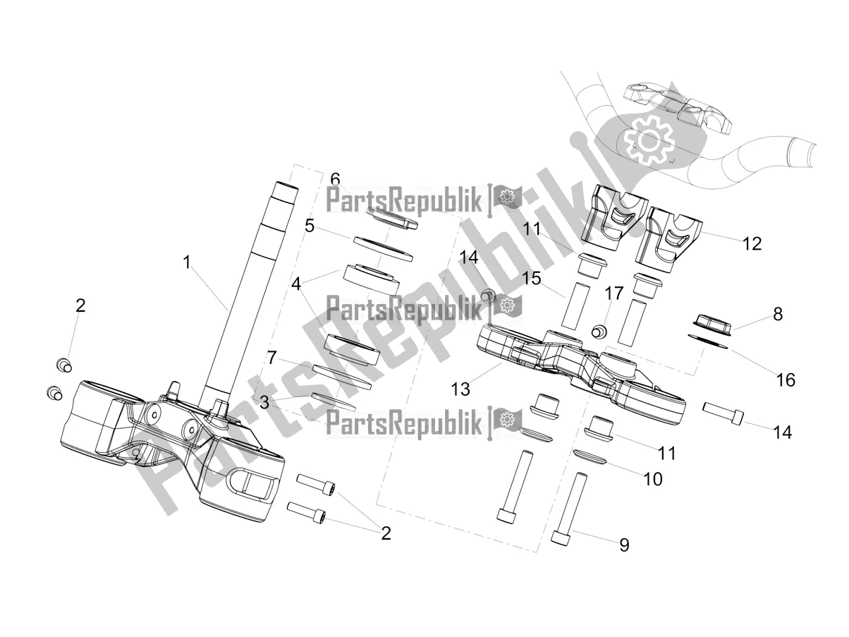 All parts for the Steering of the Aprilia Shiver 900 ABS Apac 2020