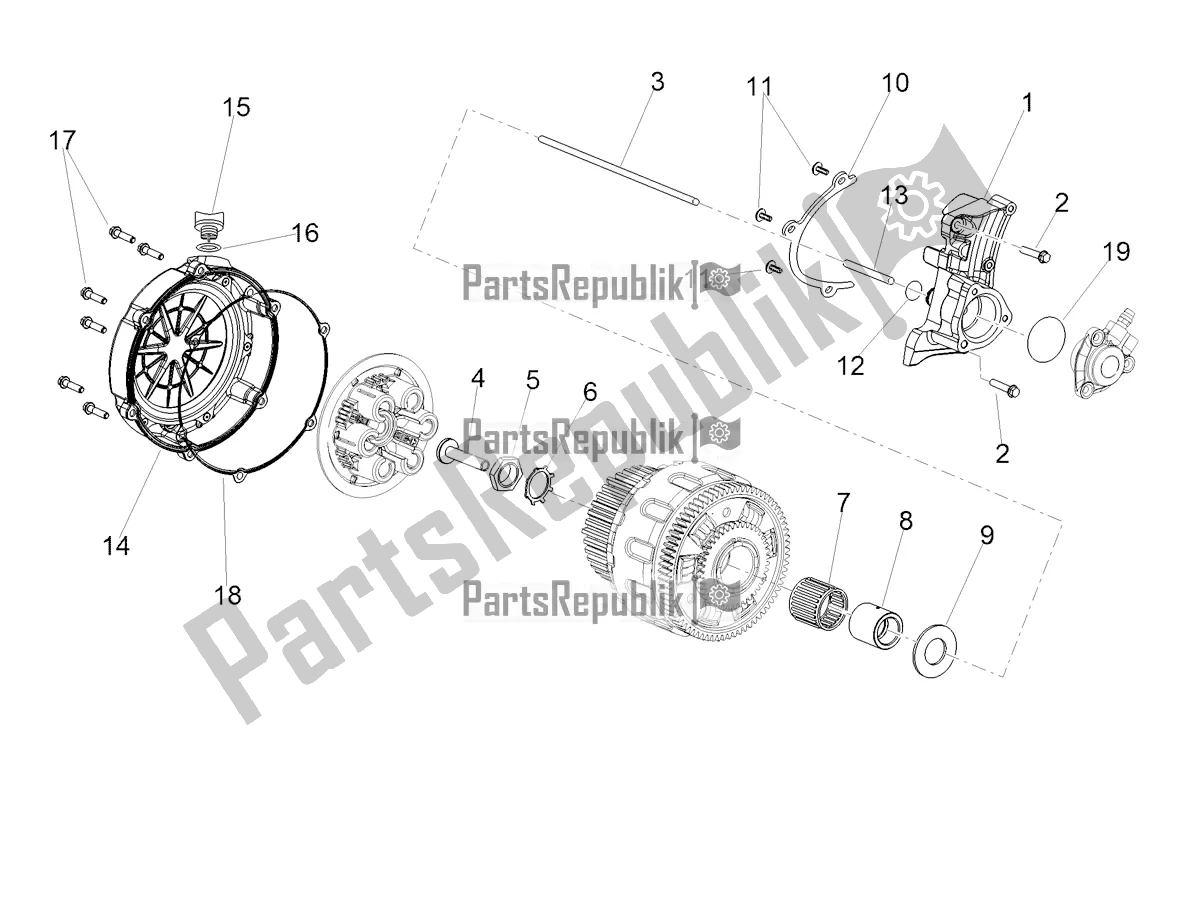 Wszystkie części do Pokrywa Sprz? G? A Aprilia Shiver 900 ABS Apac 2021