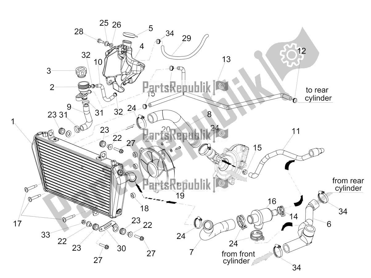 Alle onderdelen voor de Koelsysteem van de Aprilia Shiver 900 ABS Apac 2021