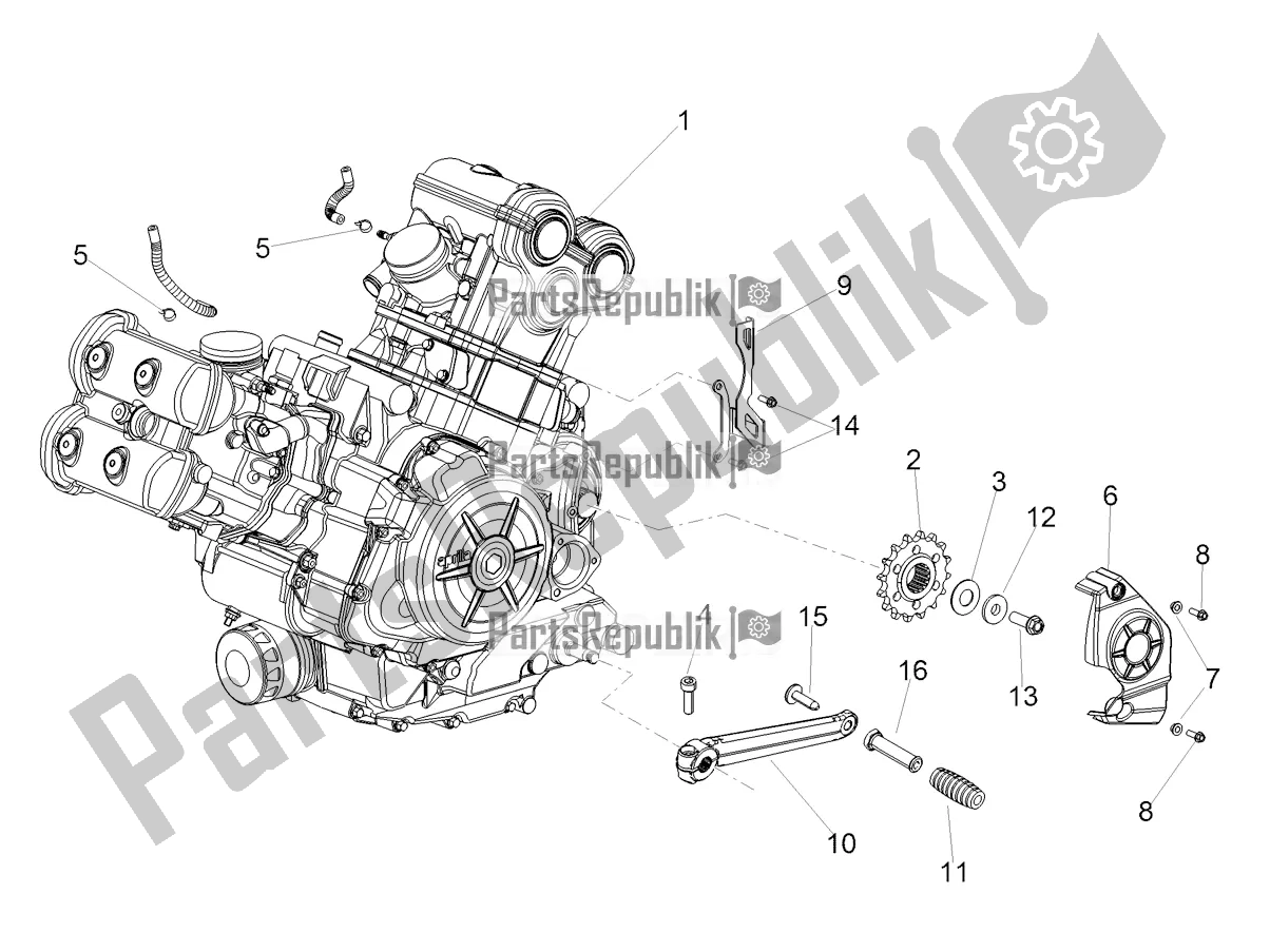 Alle onderdelen voor de Motor-completerende Deel-hendel van de Aprilia Shiver 900 ABS Apac 2021