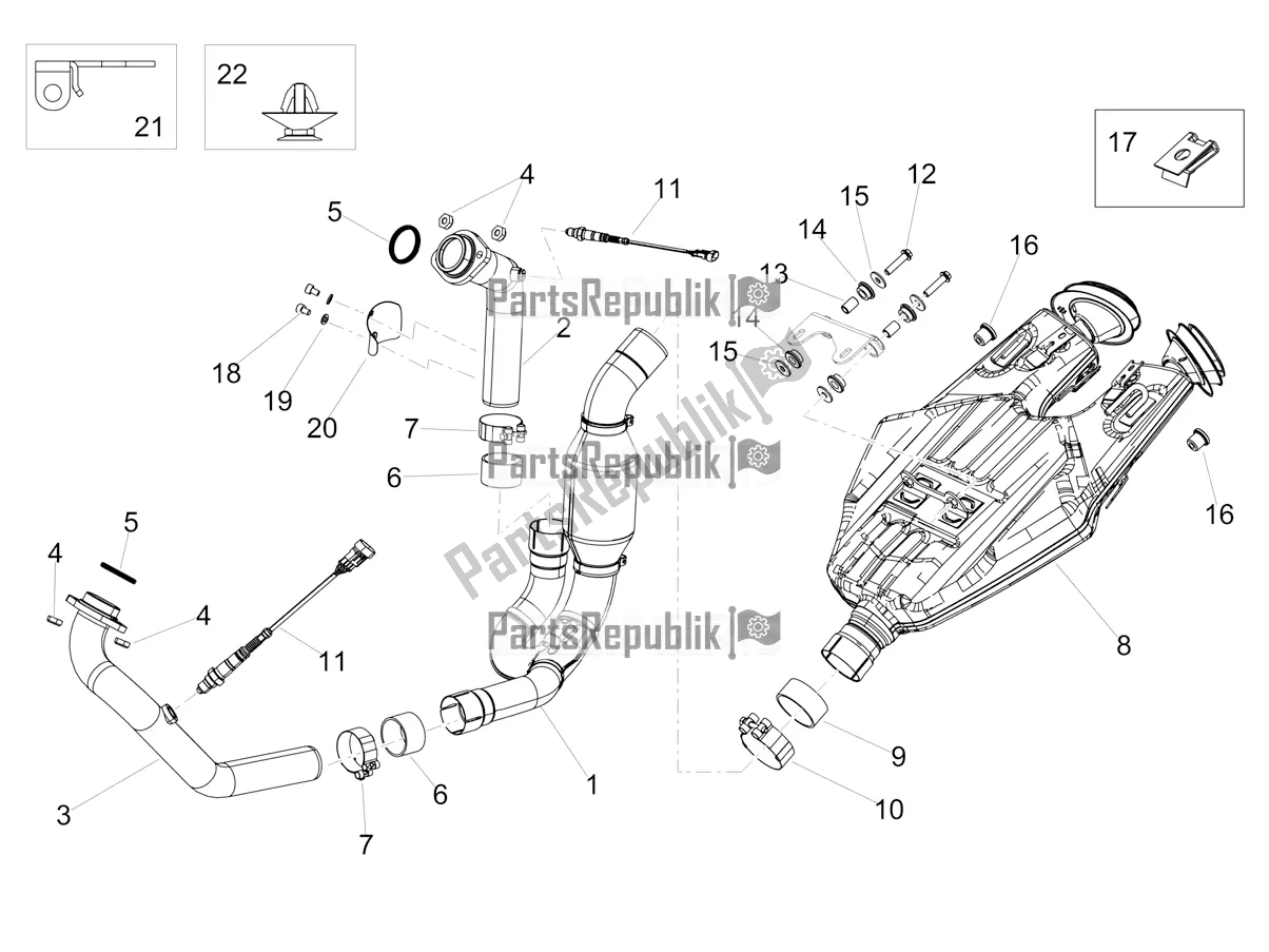 Wszystkie części do Rura Wydechowa Aprilia Shiver 900 ABS Apac 2021