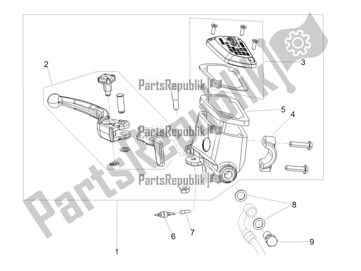 Alle onderdelen voor de Voorste Hoofdcilinder van de Aprilia Shiver 900 ABS Apac 2021