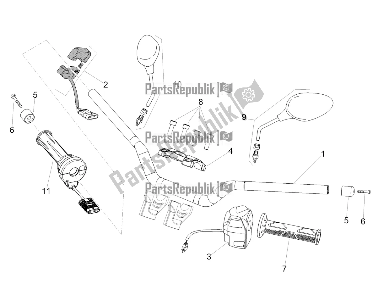 Tutte le parti per il Manubrio - Comandi del Aprilia Shiver 900 ABS Apac 2021