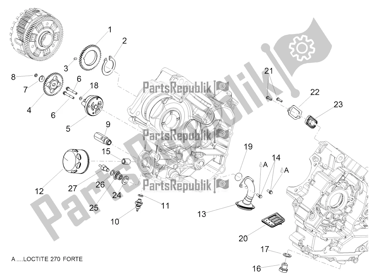 All parts for the Lubrication of the Aprilia Shiver 900 ABS Apac 2021