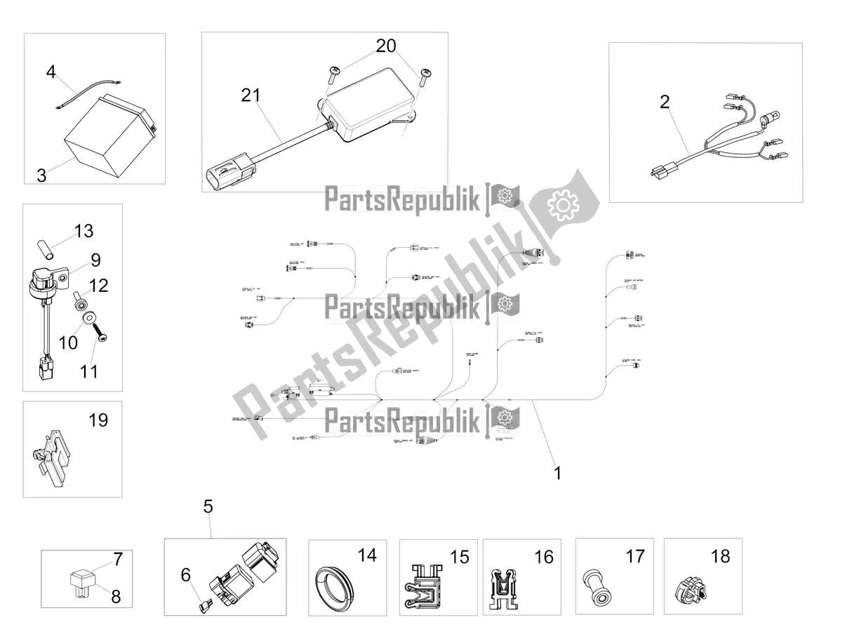 Alle Teile für das Hinteres Elektrisches System des Aprilia Shiver 900 ABS Apac 2021