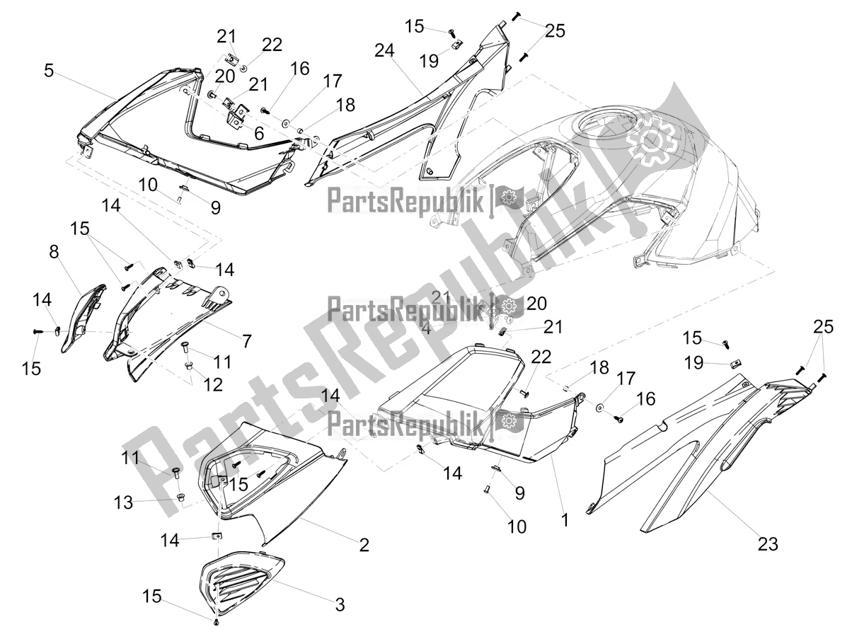 Tutte le parti per il Carenatura Laterale del Aprilia Shiver 900 ABS Apac 2021